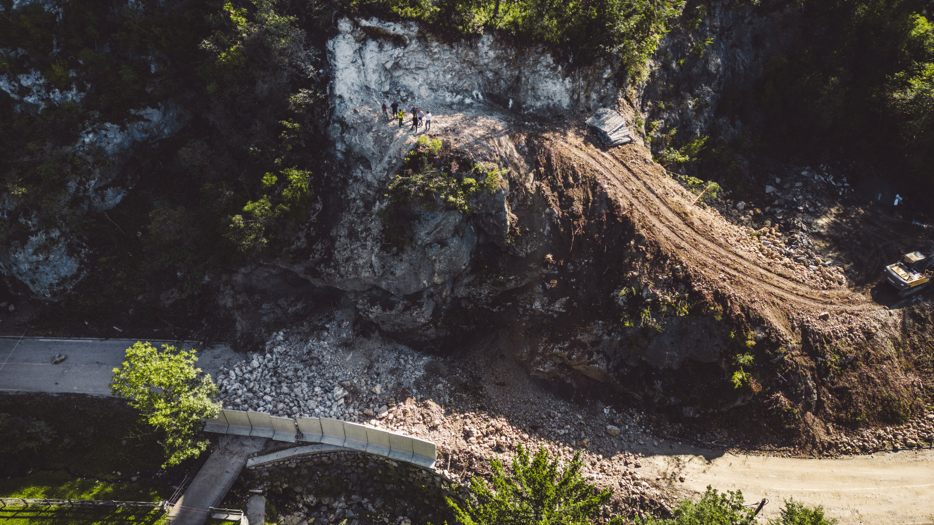 glissement de terrain sur un pont 
